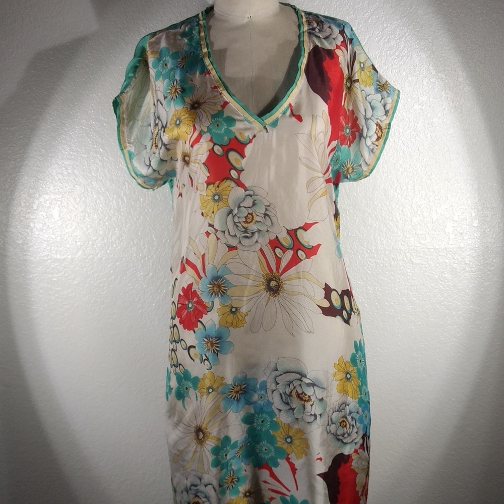 Johnny Was Kyoto Garden Habutai Silk Tunic M NWT